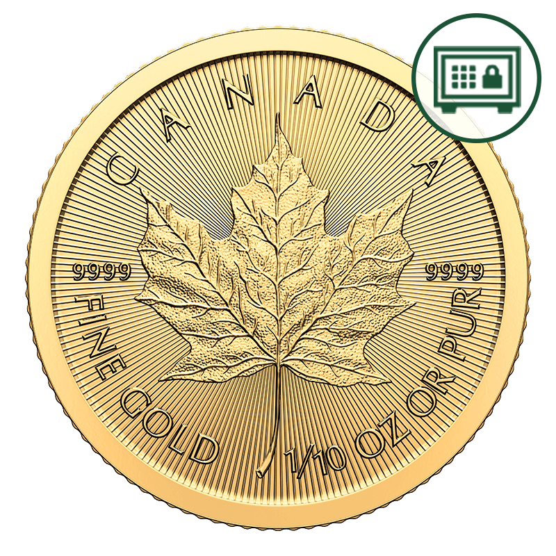 Image pour Pièce Feuille d’érable en or de 1/10 oz (2024) - Stockage sécurisé à partir de Métaux précieux TD